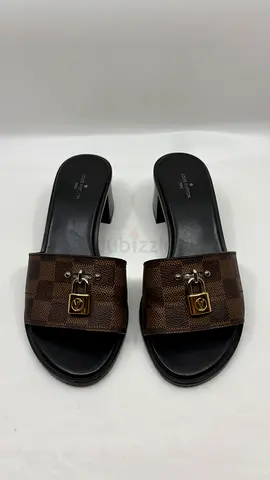Louis Vuitton Coated Canvas Lock It Slide Sandals - Size 37