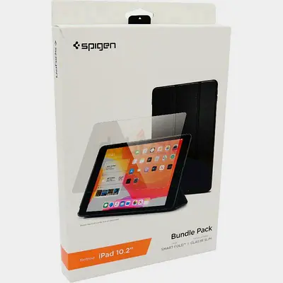 Brand New Spigen Bundle Pack for iPad 10.2 (Smart Fold Case + Glass Screen Protector) 20 pcs avail