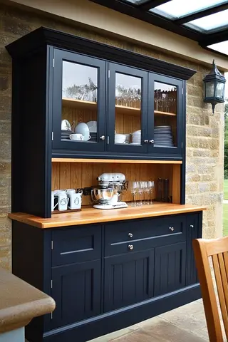 Elegant Dark Wood Display Cabinet for your Dining Room