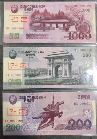 North Korean Currency Collection specimen