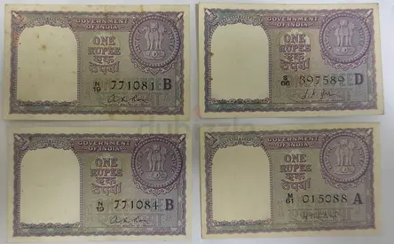 Vintage Indian One Rupee Notes Collection