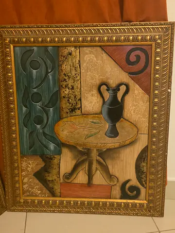 Elegant Abstract Wooden Framed Wall Decor.