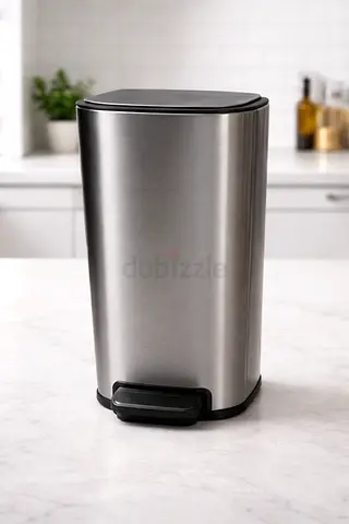 Sleek Stainless Steel Trash Can with Foot Pedal
