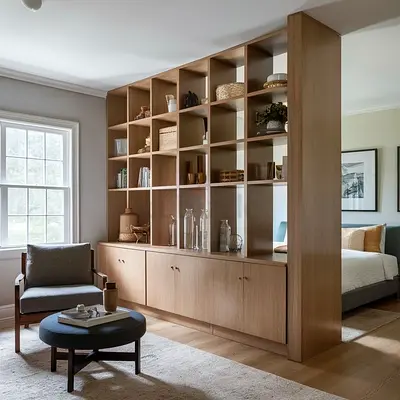 Stylish Wooden Bookcase with Cabinets