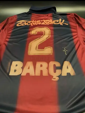 Travis Scott × FC Barcelona × cactusjack Retro Home Skeleton Jersey 2001 . Delivery available M-L-XL