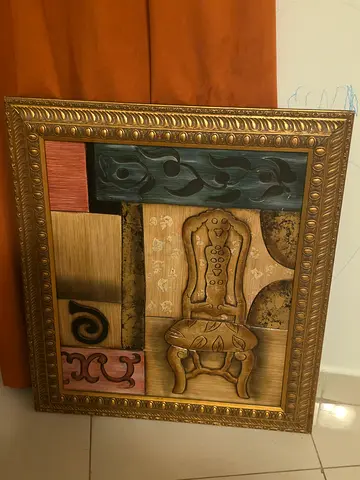 Framed Wooden Decorative Furniture Wall Art.
