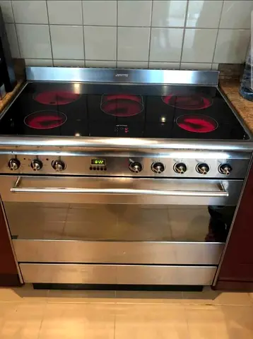 Smeg latest model electric ceramic stove 5 hobs oven dual fan cooking range 90x60 Italian