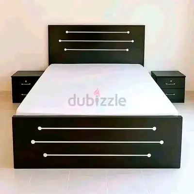 Brand New Modern Black Bed with Nightstands
