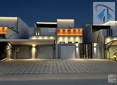 Villa for sale in Al Yasmin area, Ajman, including electricity, water and air conditioning.