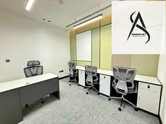 Corporate Offices with Elegant Reception &amp; Lounge Area | Near METRO- HealthCare &amp; WAFI MALL 
