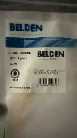 Belden FIBER PATCH CORD, SM OS2,SC-APC/SC-APC, SIMPLEX, 3MTR