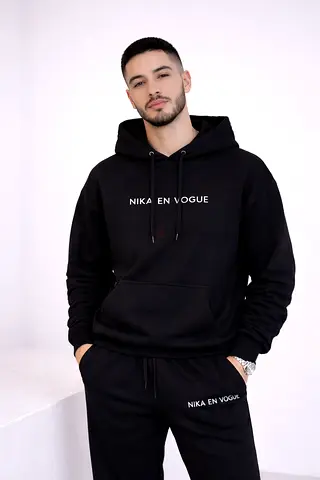 Stylish Black Hoodie and Sweatpants Set