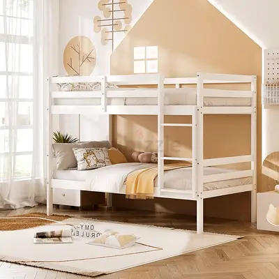 Stylish Kids Bunk Bed in White