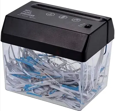 Mini USB Paper Shredder for A5 or Folded A4 Paper Strip Cut with Letter Opener Mail Envelop Cutter