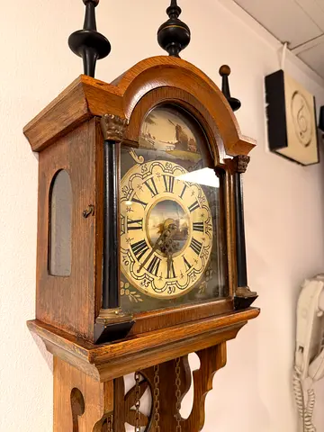 Antique Wooden dutch mechanical Wall Clock