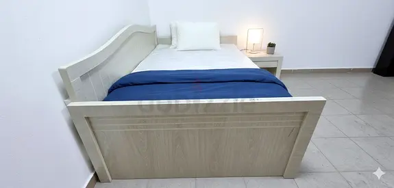 Stylish and Modern Single Bed with Side Table