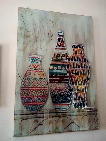 Colorful Decorative Wall Art with Vases