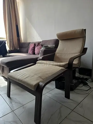 Elegant Armchair and Ottoman Set