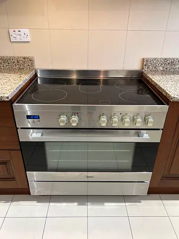 Midea 5-Burner Ceramic Cooker, Full Safety 90 x 60 cm VSVC96048 Silver/Black/Stainless