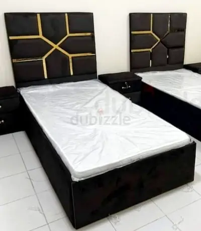 Stylish Black Single bed with medicated mattress available