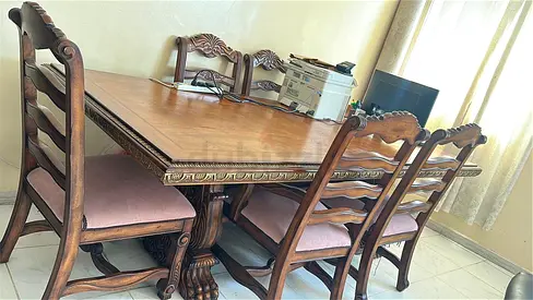Elegant Wooden Dining Set with Stylish Chairs