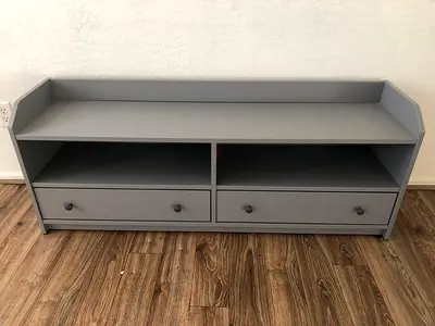 Modern Grey Entertainment Center with Drawers