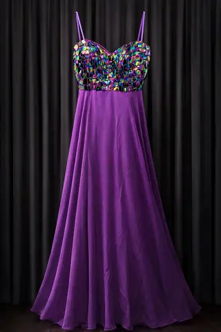 Elegant Purple Evening Dress/Prom Dress with Colorful Sequins