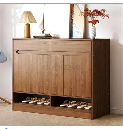 Stylish Wooden Shoe Cabinet with Storage