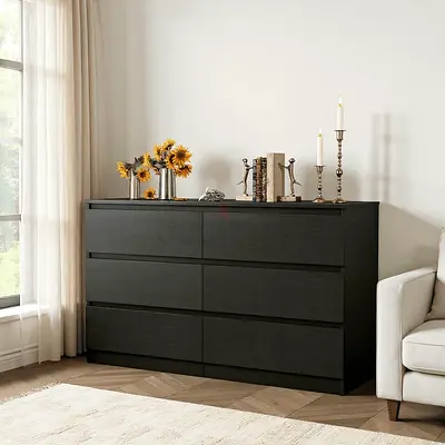 Modern Black Dresser with Ample Storage