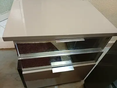 Modern Nightstand with Mirror Finish