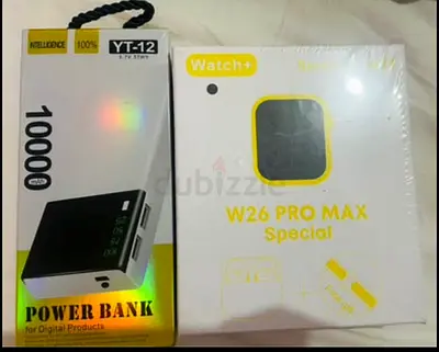 High-Capacity Power Bank, wireless Earbuds, and Smart Watch Bundle