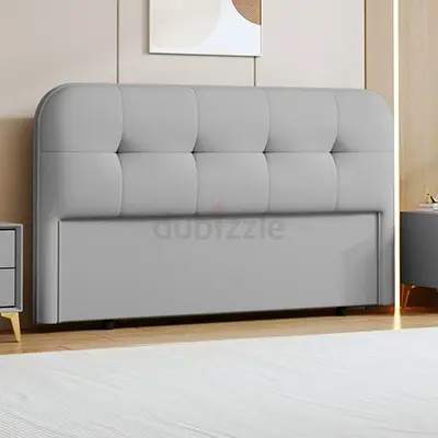 Modern Grey Upholstered Bed Headboard