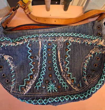 Authentic Just Cavalli denim bag