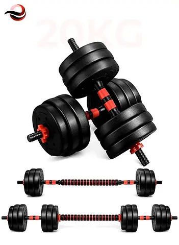 20kg Adjustable Weightlifting Dumbbells Set with Non-Slip Rod and Barbells (CASH ON DELIVERY)