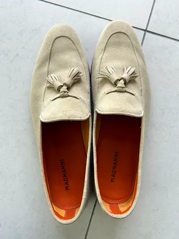 Stylish Beige Suede Loafers by Magnanni