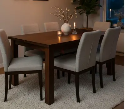 Brand new Dining set available with 6 chairs