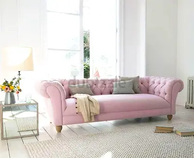 Elegant Pink Chesterfield Sofa for Sale