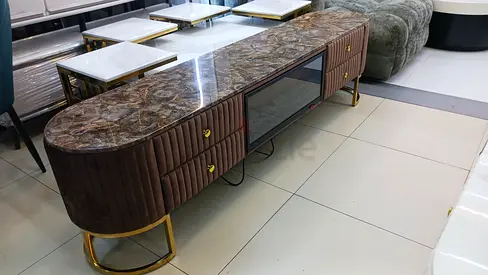 Elegant Marble-Top Console Table with Storage