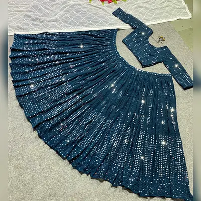 Beautiful Sparkling Long Skirt Set