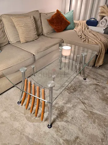 Stylish Modern Glass Top Coffee Table Tempered Glass top