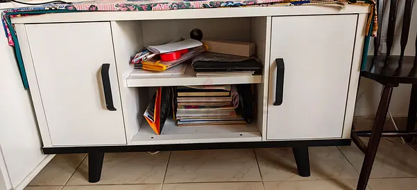 Stylish White TV Cabinet with Modern Design