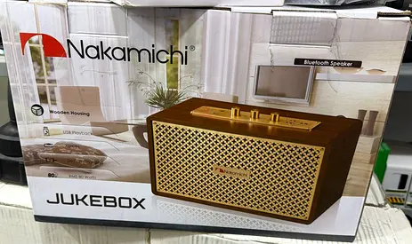 Nakamichi Jukebox Bluetooth Speaker - Elegant Wooden Design