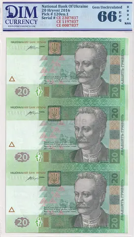 Ukraine Banknote 20 Hryvni 2016 DIM 120 AED