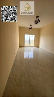 One bedroom, living room, balcony, two bathrooms, and kitchen. First occupancy in Al-Jarf area.