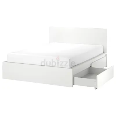 White color bed with storage 160x200 cm