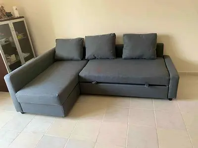 Cozy Grey Sectional Sofa bed with Storage