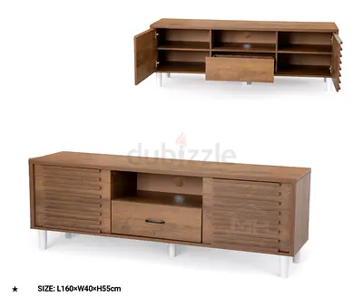 Stylish Wooden Entertainment Center with Storage