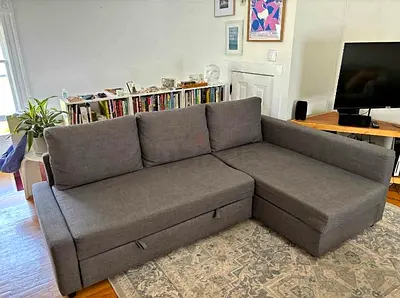 Comfortable Grey Sectional Sofa bed with Storage