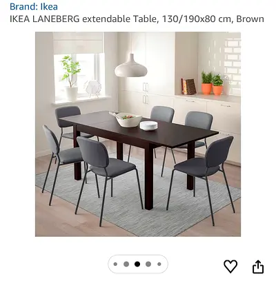 IKEA LANEberg Extendable Dining Table with 6 Chairs
