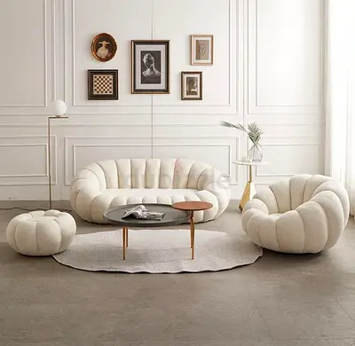 Cozy Modern Single Chair- Sofa and Ottoman Each